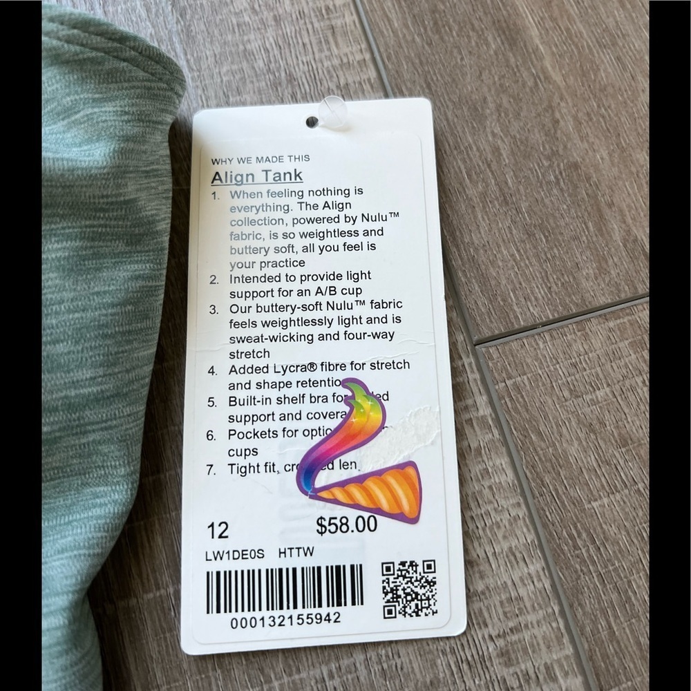 Lululemon Align Tank in Heathered Tidewater Teal Size 12 - Picture 2 of 4